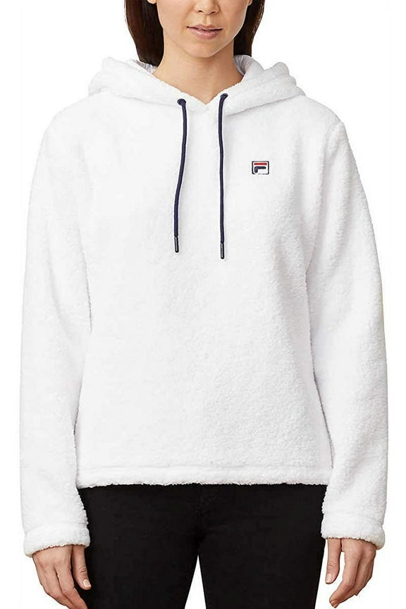 Women's Josephine Sherpa Crop Hoodie, White XXL - NEW