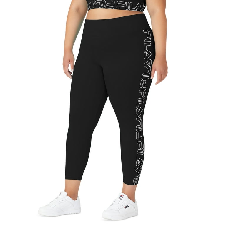 Fila Women s Logo 7 8 Leggings Black Size 2X Walmart