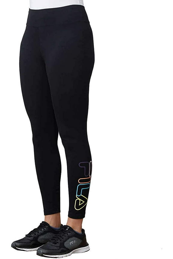 Women's Logo High Waist Cotton Ankle Leggings Black Small