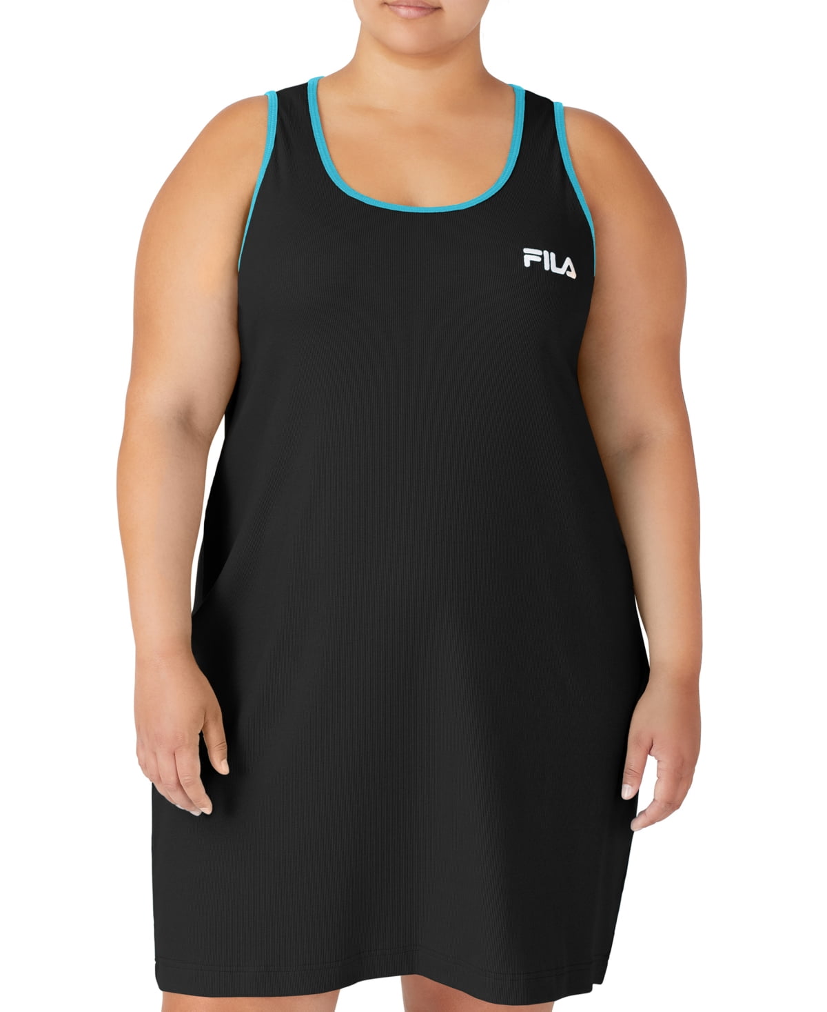 Fila Women s Logo Tank Dress Black Size 4X Walmart