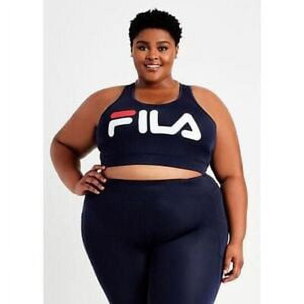 Fila Women's Plus Treasure Chest Graphic Sports Bra 4X Navy 