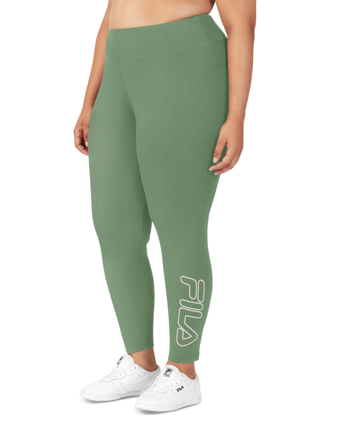 Fila Women's Strut Mid Rise Logo 7/8 Leggings Green Size 3X