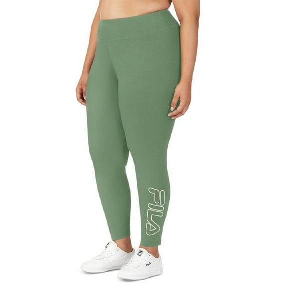 Fila Women's Strut Mid Rise Logo 7/8 Leggings Green Size 4X