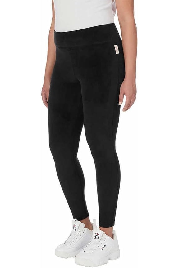 Women's Velour Leggings (Black, Large)