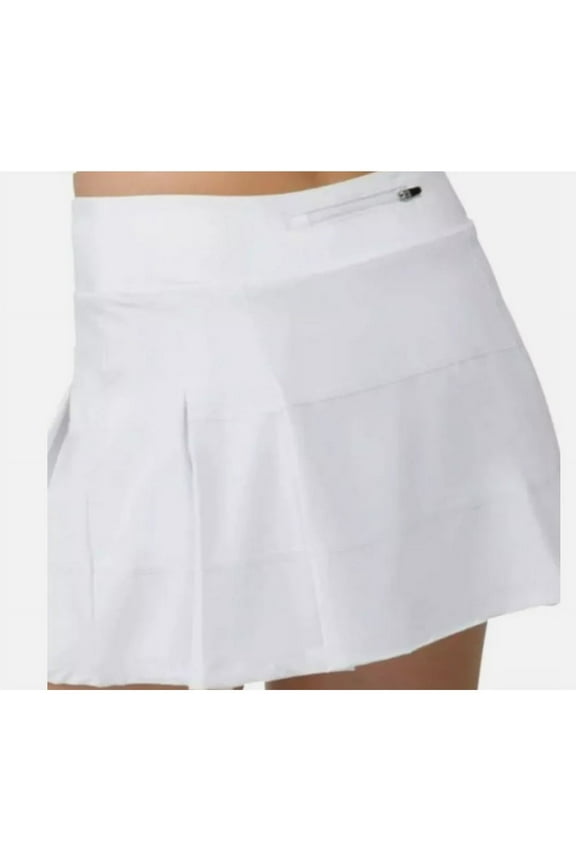 Women's Woven Pleated Tennis Skort White Size XL