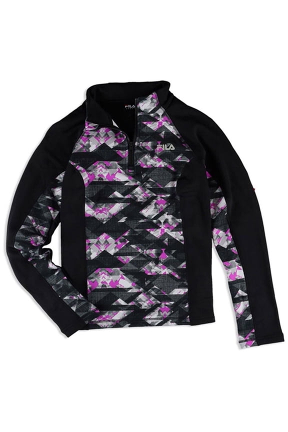 Womens 1/4 Zip Fleece Jacket, Black, X-Small