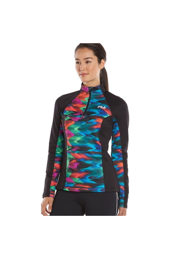 Womens 1/4 Zip Fleece Jacket, Multicoloured, X-Small