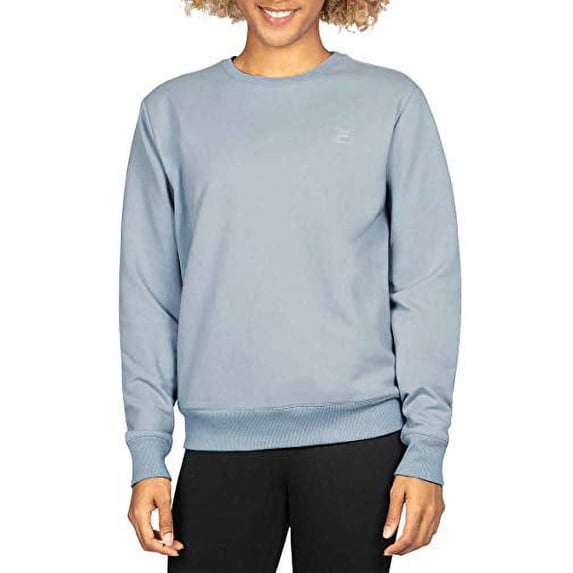 Fila Womens French Terry Long Sleeve Crewneck Sweatshirt Blue Fog X-Large