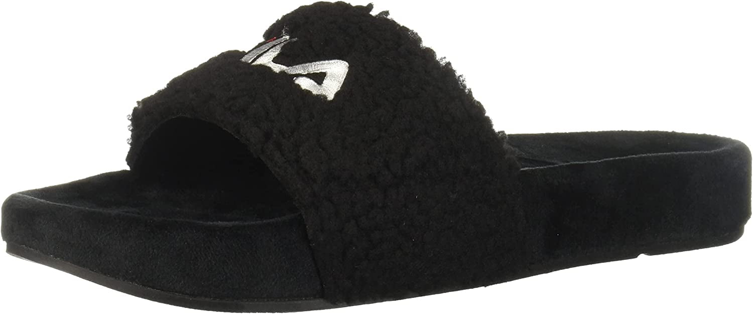 Fila Women s Fuzzy Slide Sandal Black Red White Sri Lanka Ubuy