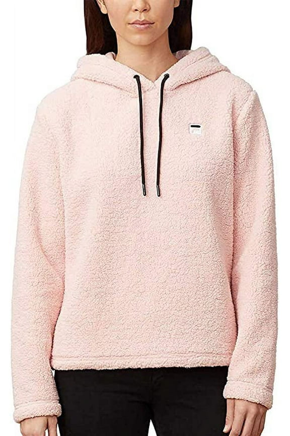 Womens Josephine Sherpa Crop Hoodie (Pink, X-Small)