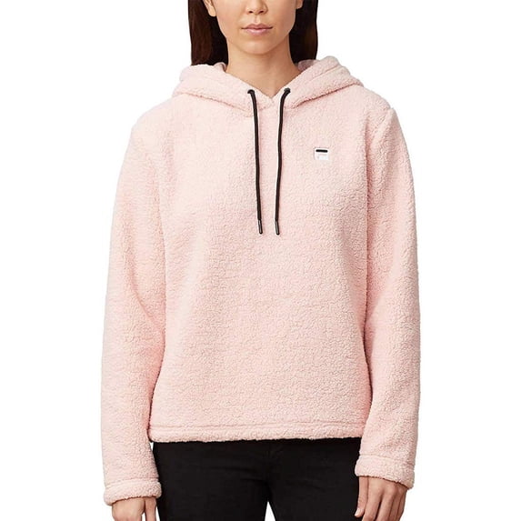 Fila Womens Josephine Sherpa Crop Super Soft Hoodie Pullover Pink XXL