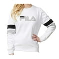 thumbnail image 1 of Fila Womens Michele Pullover Crewneck Sweatshirt,White,Medium, 1 of 1