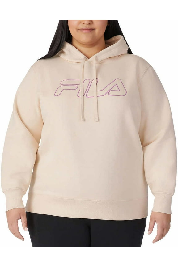 Women's Midweight Fleece Pullover Logo Hoodie - ( X-Large, Sand Dollar)