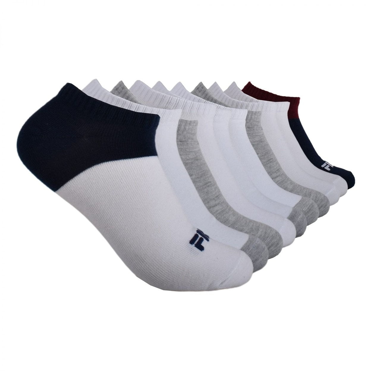代引き手数料無料 Fila Colorblock Multi White Pack 10 Socks Show No Womens Clothing