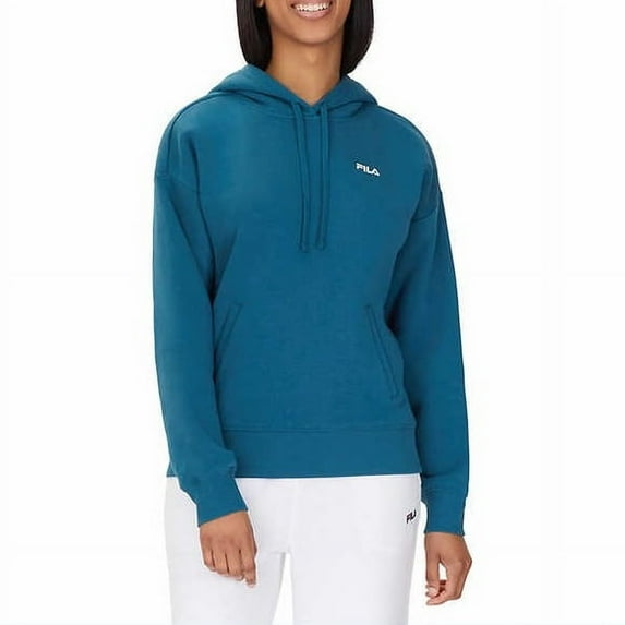 Fila Womens Soft Brushed Fleece Hoodie (Blue Coral,XS)