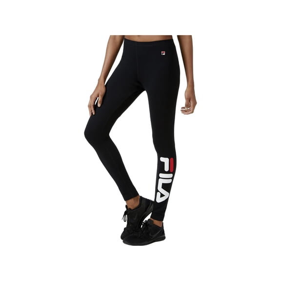 Fila Womens Tanya Logo Fitness Athletic Leggings Black S