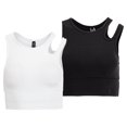 thumbnail image 1 of Fila Womens Uplift Slice Crop Performance Bra Top;Large, 1 of 6