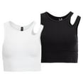 thumbnail image 1 of Fila Womens Uplift Slice Crop Performance Bra Top;X-Small, 1 of 6