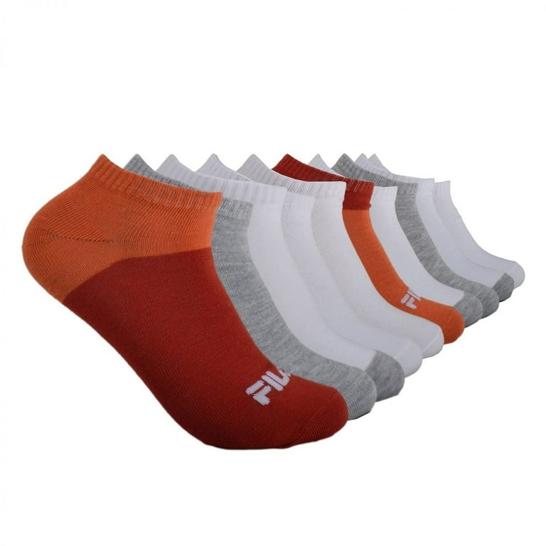 Fila Womens No Show Socks 10 Pack Peach Colorblock One Size Cushioned Comfort Walmart