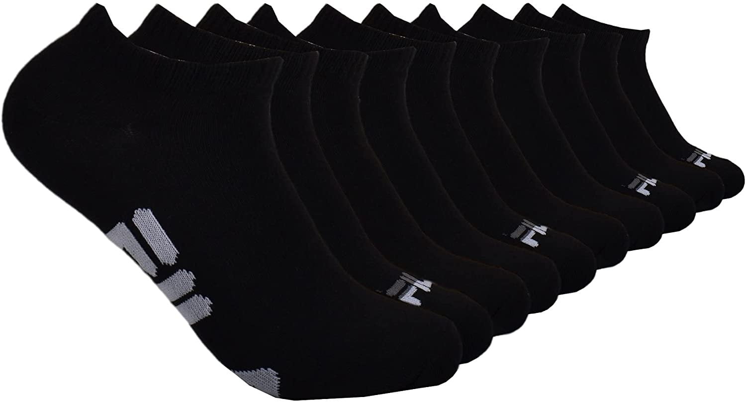Fila womens No Show Socks, White Multi 10 Pack, One Size US