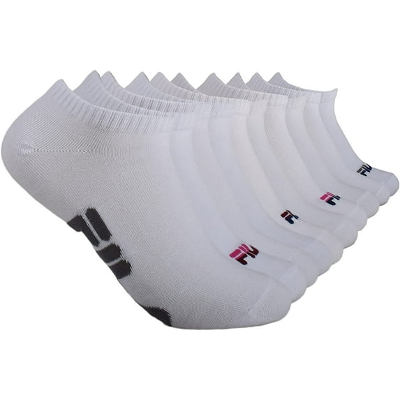Fila womens No Show Socks, White 10 Pack, One Size US