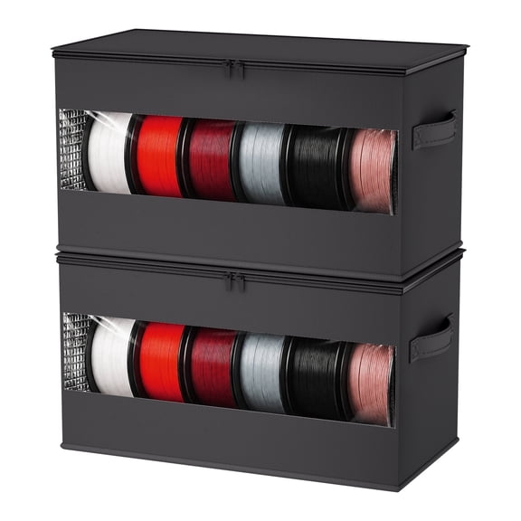 Aokeyee 3D Printer Filament Storage Box with Waterproof Zipper, 2 Pack Filament Holder Up to 12 Rolls 3D Printing Accessories Rack for Home, Office
