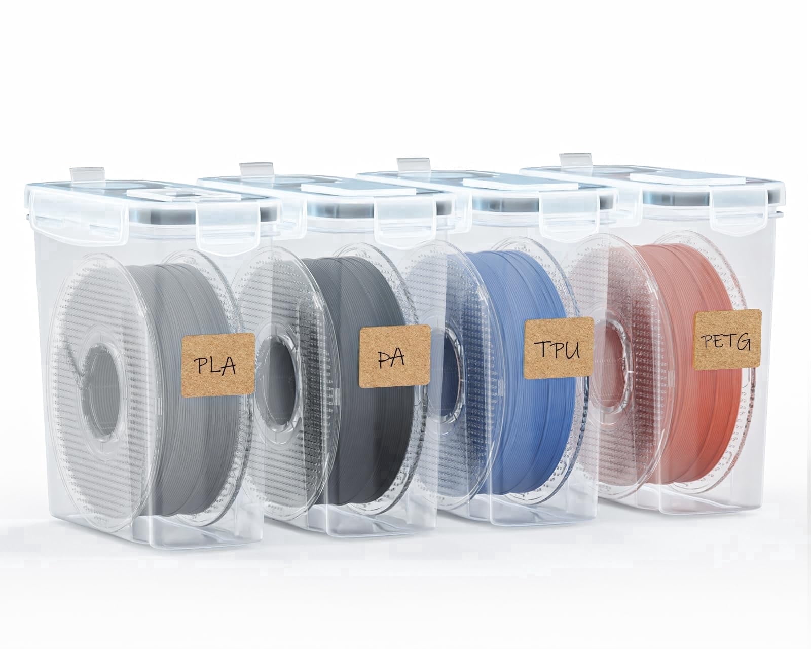 Filament Storage Box - 4 Pack Filaments Container for 3D Printing ...