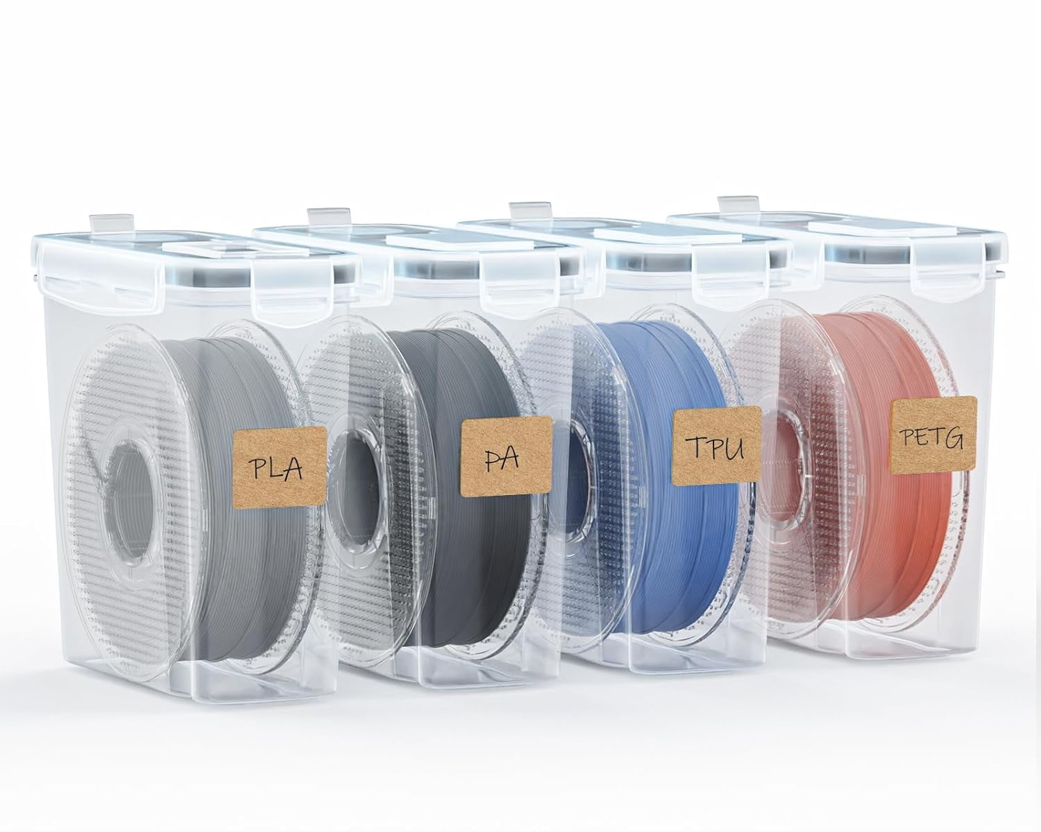 Filament Storage Box - 4 Pack Filaments Container for 3D Printing ...