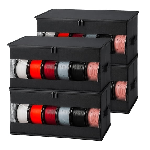 Aokeyee 3D Filament Organizer Box with Waterproof Zipper, 4 Pack Filament Rack Up to 24 Rolls 3D Printing Accessories Holder for Home, Office
