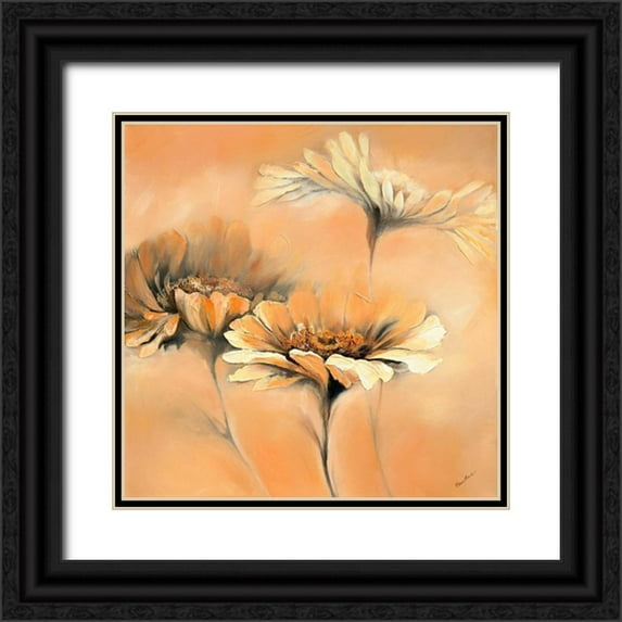 Filatov, Elena 26x26 Black Ornate Wood Framed with Double Matting Museum Art Print Titled - Apricot Summer II