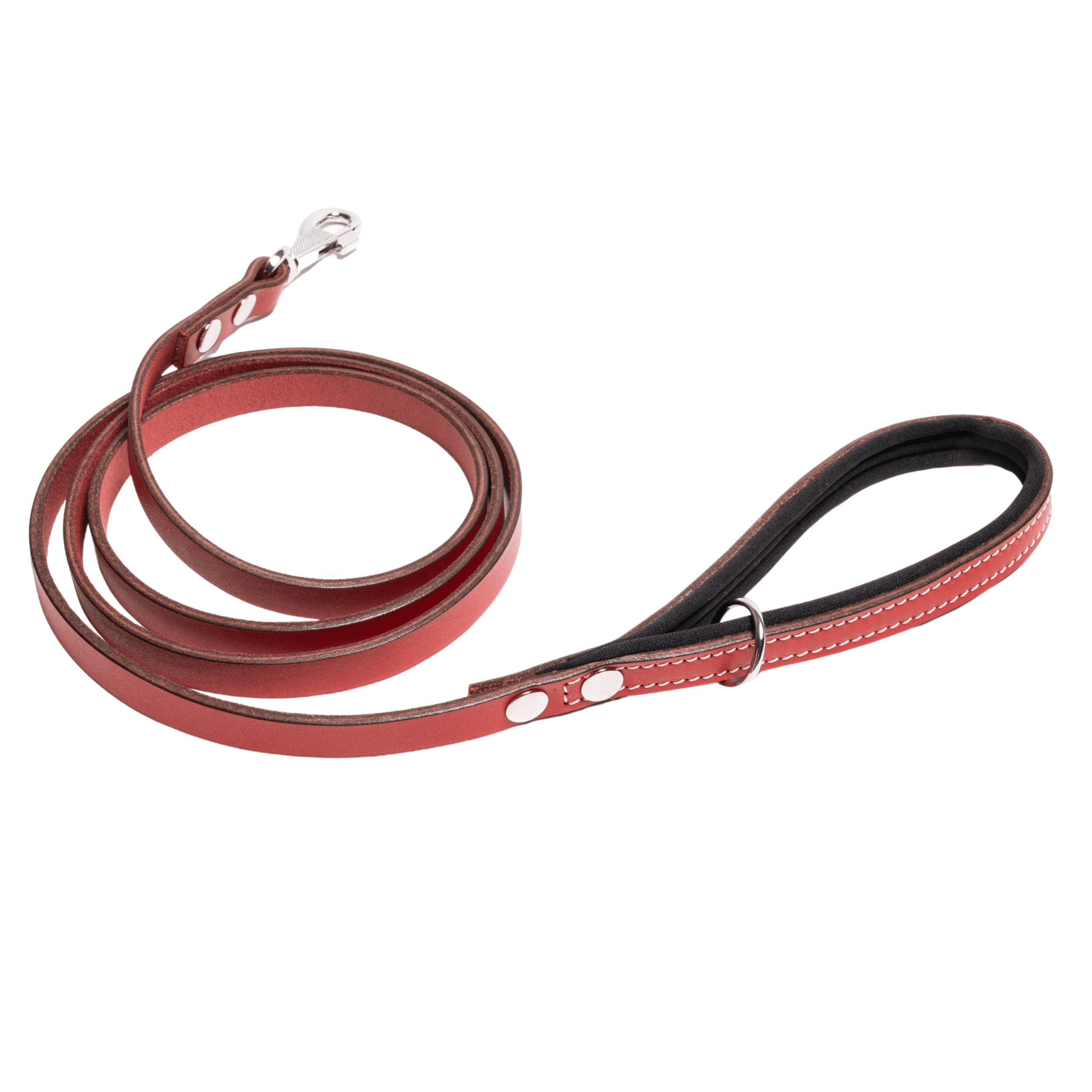 Filbert Genuine Leather Dog Leash, Strong Leather Leash for Small, Medium, Large Breed Dogs, 5.3ft, Soft and Comfortable, Durable, Heavy Duty, Red