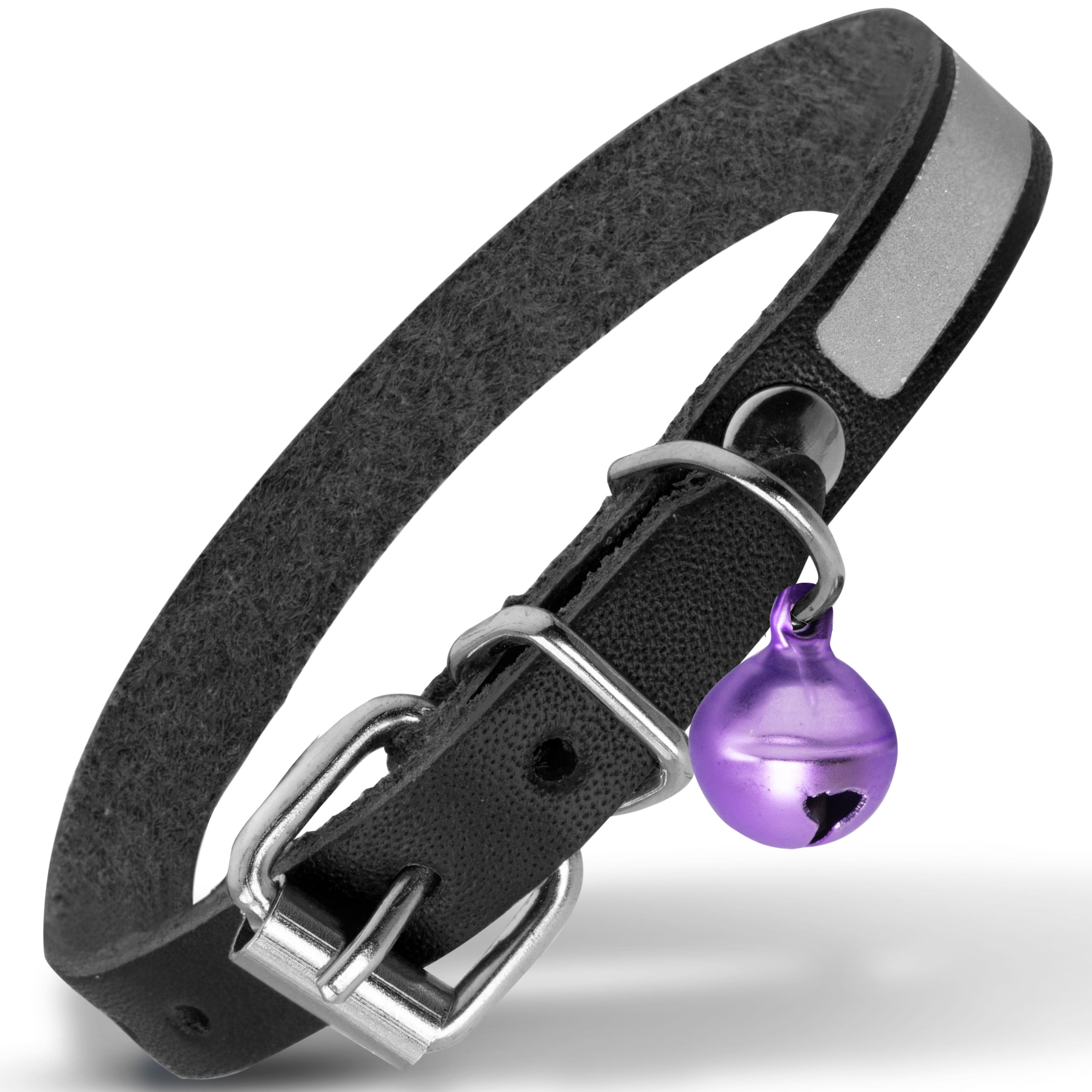 Filbert Leather Cat Collar, Reflective Cat Collar, Leather