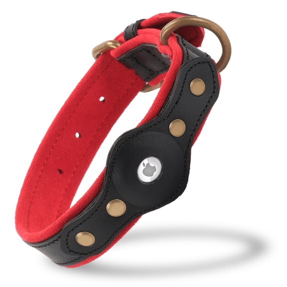 Filbert Leather Dog Collar with Airtag Holder, Upgraded Secure Airtag Collar, for Large Dogs, Leather, Waterproof, Premium, Adjustable