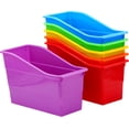 thumbnail image 1 of 4E's Novelty 6 Pack Book Bins Plastic Classroom and Office Storage Holders Rainbow Organizer Files, 1 of 9