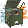 thumbnail image 1 of File Box with Lock,2-Layer Fireproof Document Box with Wheels,Collapsible Rolling File Storage Organizer with Pockets,Large Portable Home Office Filing Cabinet  for Hanging Folders,Green, 1 of 6