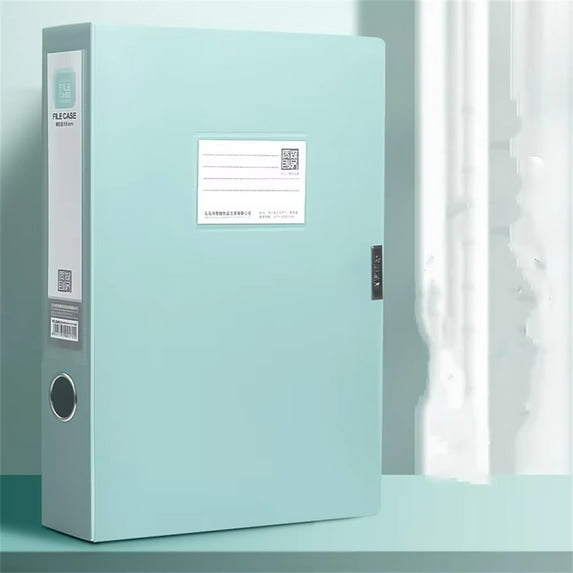 File Box Plastic - File Organizer Box Foldable A4 Document Storage Holder, Plastic File Storage Box - Thickened Magazine Holder Desktop Supplies, Vintage Deep 1.4in Light Green 9.2x1.4x12.2"