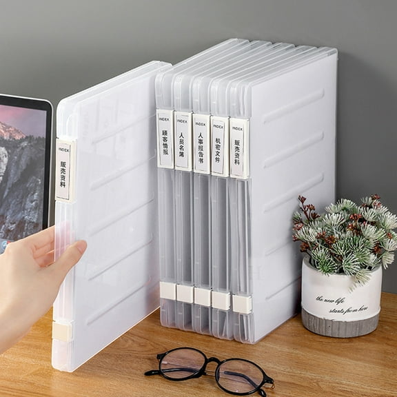 File Box with Lid Visible Buckle Design Good Flexibility Easy to Clean Dust-proof Transparent Letter A4 Paper File Case
