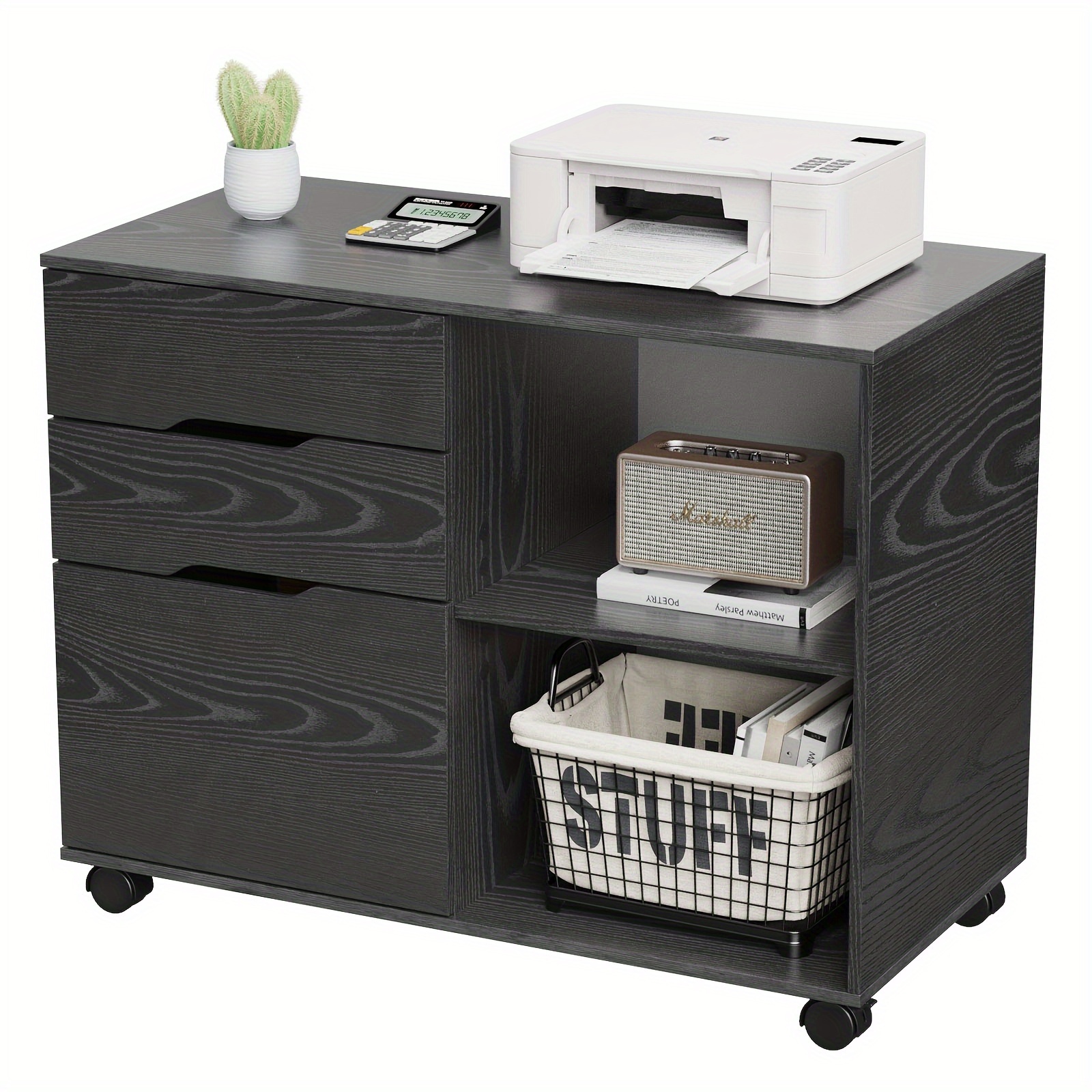File 3 Drawer, Mobile Storage Filing Office Drawers Printer