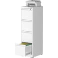 thumbnail image 1 of File Cabinet, 4 Drawer File Cabinet with Lock, Steel Vertical Filing Cabinets for Home Office, Heavy Duty File Storage Cabinet for Legal/Letter/A4 Documents, Easy to Assemble, White, 1 of 14
