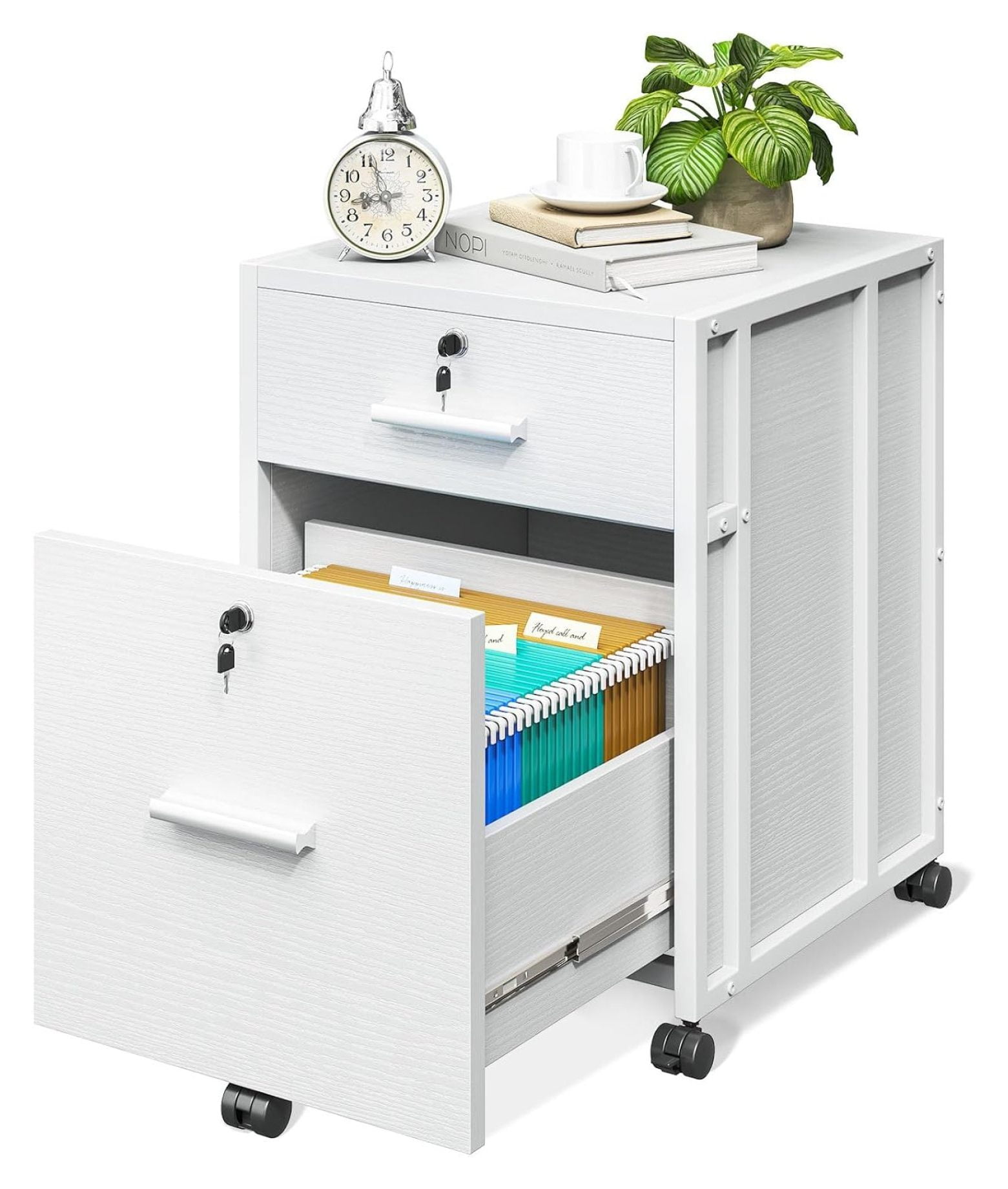 File Cabinet for Home Office, Fully Assembled with Lock, 2 Drawer ...