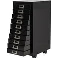 thumbnail image 1 of File Cabinet Mini 10 Tier Metal File Organizer Document Organizer with Wheel, Black Color, for Home Office, Office Desk File, 1 of 10