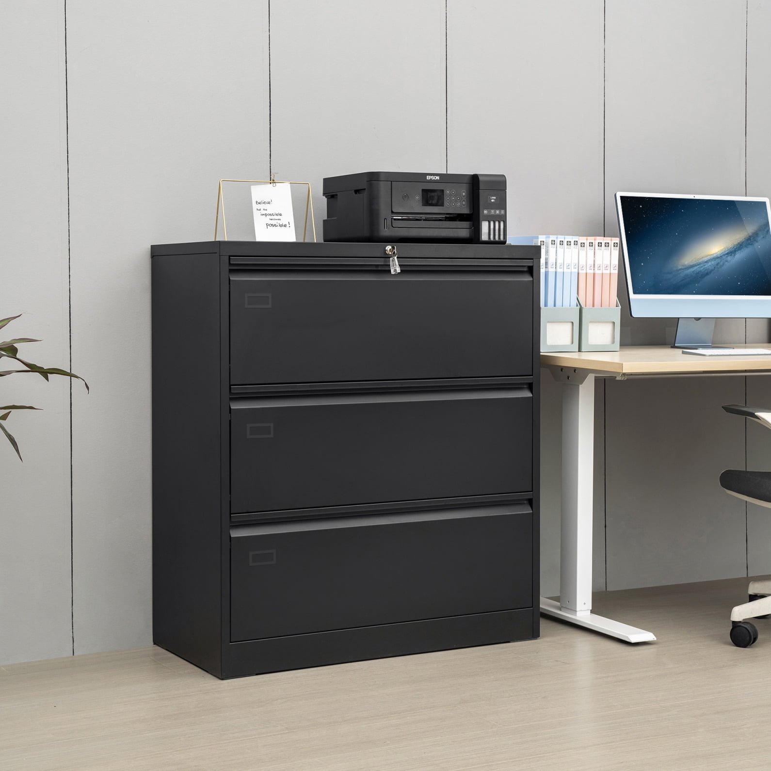 File Office with 3 Drawers, Filing for Letter