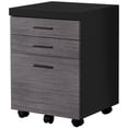 thumbnail image 1 of FILING CABINET - 3 DRAWER / BLACK / GREY ON CASTORS, 1 of 5