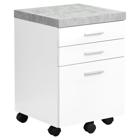 File Cabinet Rolling Mobile Printer Stand Office Work Laminate Grey