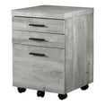 thumbnail image 1 of Monarch 3 Drawer Wood Grain Vertical Mobile Filing Cabinet, Grey, 1 of 5
