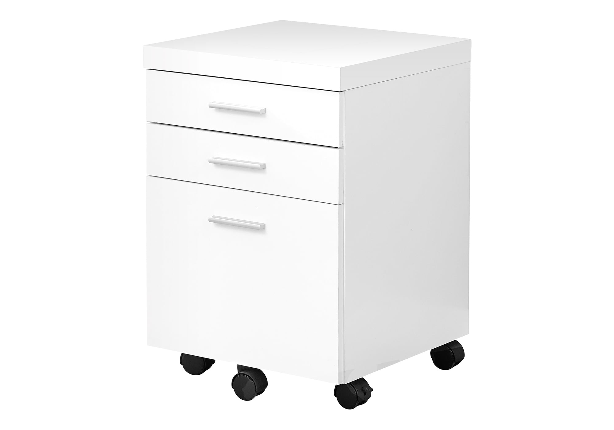 File Cabinet Rolling Mobile Printer Stand Office Work Laminate White