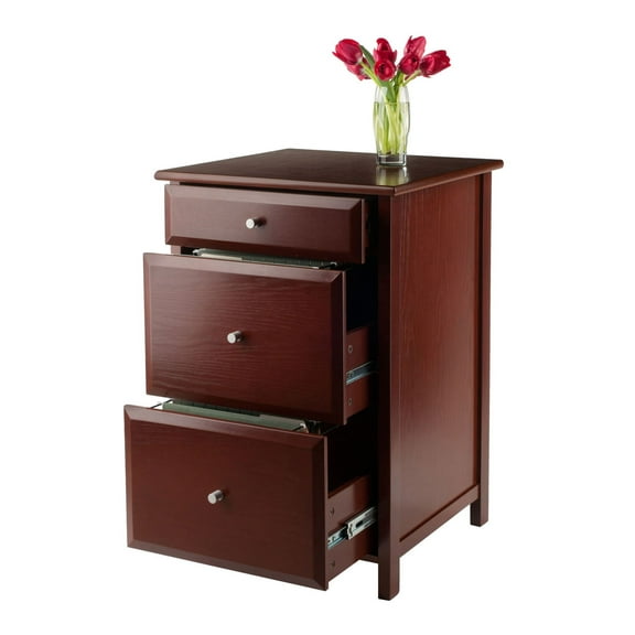 File Cabinet, Walnut Finish, Office Storage Organizer