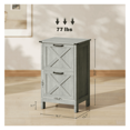 thumbnail image 1 of File Cabinet with Barn Doors, Distressed Light Gray - 2 Drawer Filing Cabinet for Home Office, Printer Stand with Adjustable Shelves, 18.1” W, 1 of 7