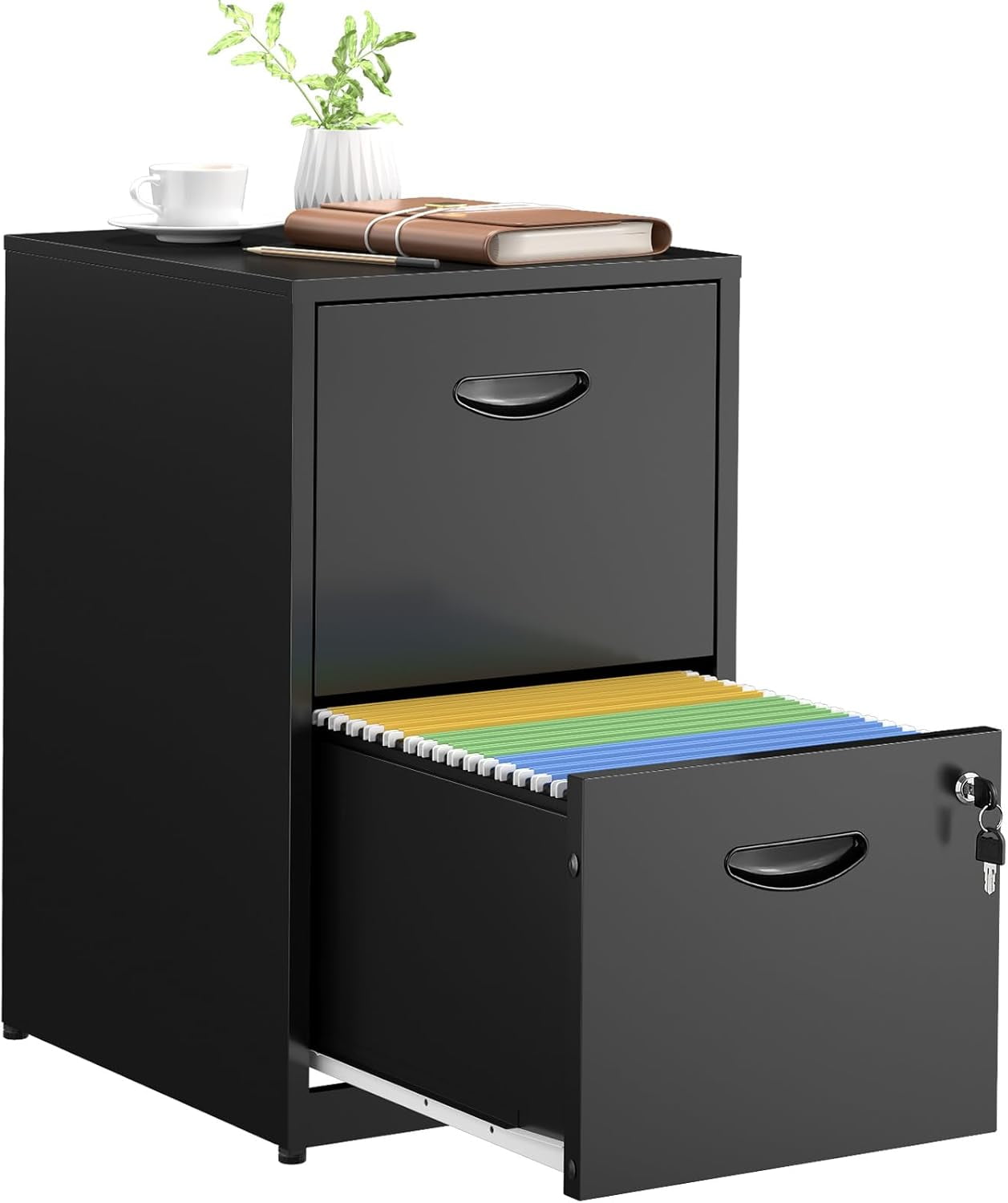 File Cabinet with Lock for Home Office, Metal Filing Cabinets for Under ...