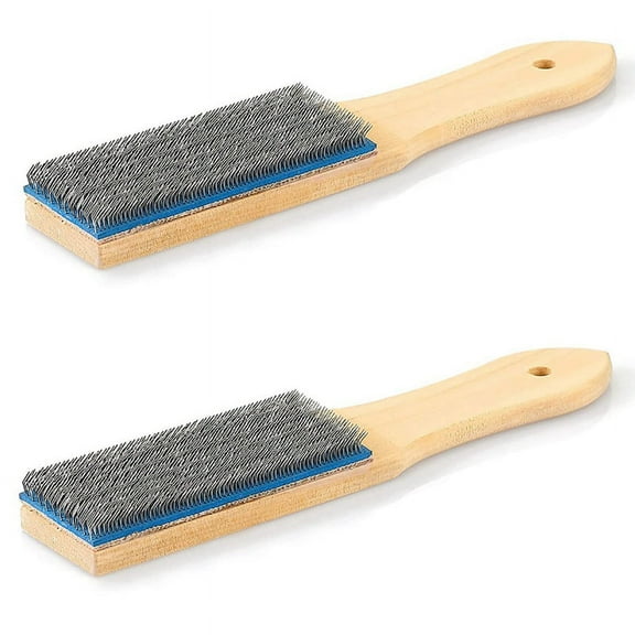 File Card Brush Steel Card File Brush Cleaner Remove Chip Metal Bits Cleaning 8.26 Inch Length, 2 Pieces